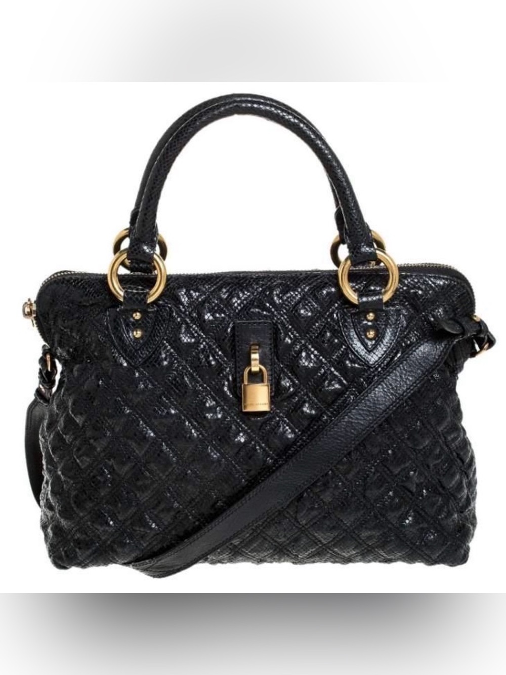 Vintage Marc Jacobs~ Made in Italy Quilted Snake Embossed Satchel